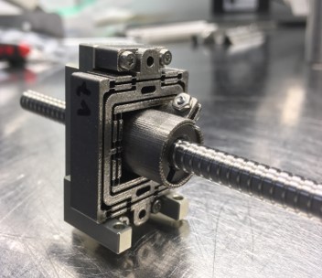 Flexure joint in a Trumpf laser cutting machine that was optimized for 3D Printing and is now produced in serial production. Image source: TRUMPF